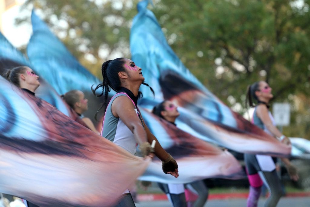 McNeil High School Color Guard with flags