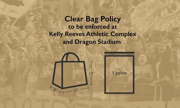 Clear Bag Policy to be enforced at Kelly Reeves Athletic Complex and Dragon Stadium
