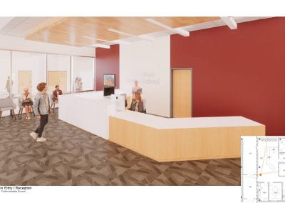 Artistic rendition of proposed CD Fulkes middle school - Office