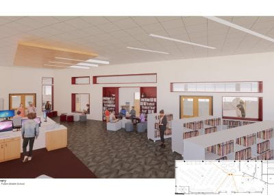 Artistic rendition of proposed CD Fulkes middle school - Library