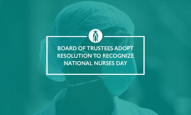 Board of Trustees adopts resolution to recognize National Nurses Day