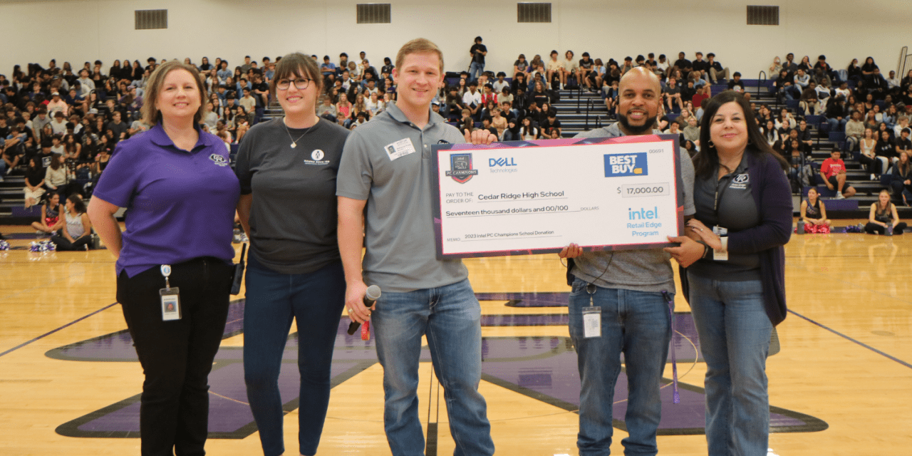 Cedar Ridge High School receives $17,000 donation for electronics