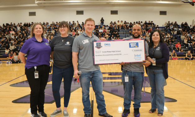 Cedar Ridge High School receives $17,000 donation for electronics